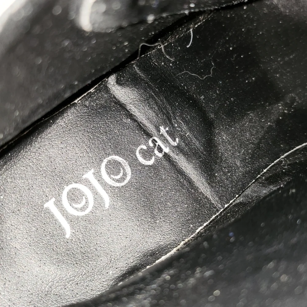 Jojo Cat Black Platform Studded Booties